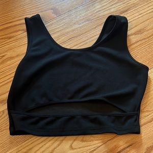 Black Cut-Out Fitted Tank Top - Size Medium